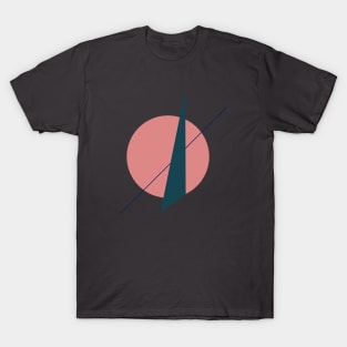 Suprematic composition in dusty pink and dark emerald T-Shirt